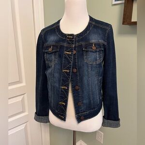 Elle Dark Denim Jean Jacket Size Small Mint Condition